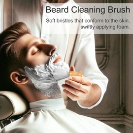 Men's Bristle Shaving and Beard Brush Set - Perfect for Grooming, Shaving, and Hair Dusting - Natural Wooden Handle, Portable Design.