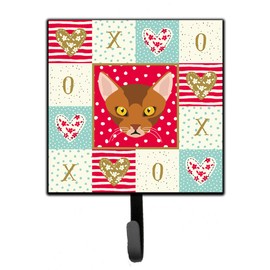 Caroline's Treasures CK5077SH4 Abyssinian Cat Love Leash or Key Holder, Red, Wall Hooks, Key Hooks Holder, Coat Rack Wall Mount, Coat Hooks, Hooks for Hanging Keys, Towels, Aprons, Leashes,