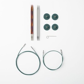 Knit Picks Try It Wood and Stainless Steel Interchangeable Knitting Needle Set - US 6 and 7 (Radiant and Reflections Stainless Steel)