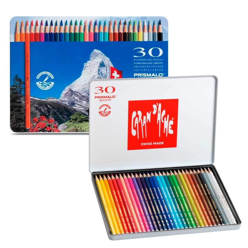 Caran D'Ache Prismalo Aquarelle colored Water-soluble Pencil (Pack of 30)