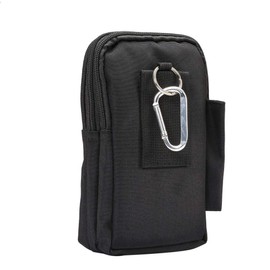 DFVmobile - Multi-functional vertical stripes pouch 4 bag case zip closing for ARCHOS Oxygen 68 XL (2019) - XXL black (19 x 11.5 cm)