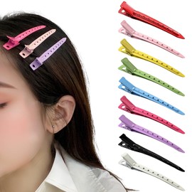 36 PCS Metal Hair Clips for Styling - 9 CM Duck Bill, Pin Curl, Sectioning, Long Hair Roller & Alligator Curl Clips(9 Colors)