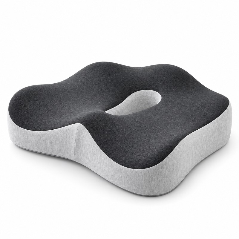 Memory Foam Seat Cushion and Lumbar Support Pillow for Office