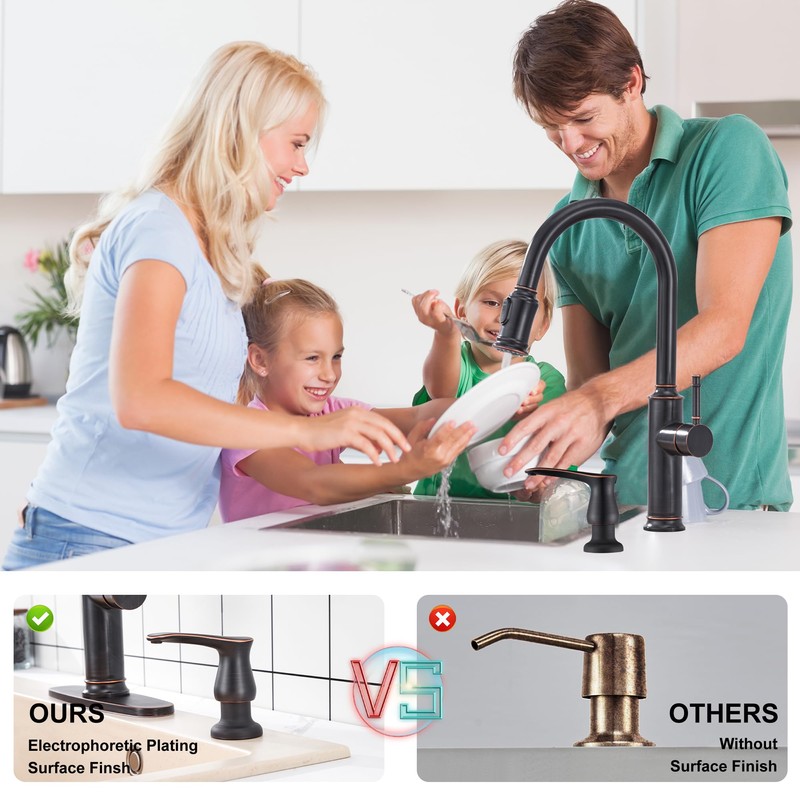 GAGALIFE Kitchen Sink Soap Dispenser Oil Rubbed Bronze, Under Sink