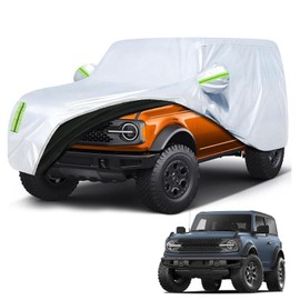 JIEREPU Full Car Cover for Ford Bronco 2 Door 2021 to 2025 - Custom Fit, Heavy-Duty Waterproof Outdoor Cars Cover with Storage Bag, UV Resistant, Windproof, All-Season Protection