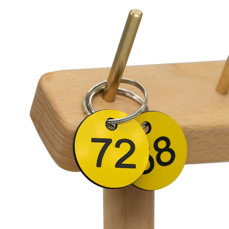 Plastic ID Number Plates Key Chain Engraved Number with Key