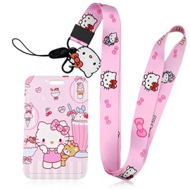 EIROVYA 1 Piece Card Holder with Strap, ID Card Holder with Strap, Card Holder ID Card with Rotating Lobster Clasp, for Women, Teachers, Nurses, Doctor, Student