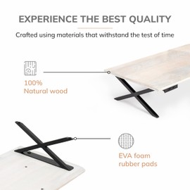 Anji Mountain Monitor Stand - Desktop Organizer & Laptop Riser, Ergonomic Monitor Riser, Space-Saving Monitor Stand for Desk, Durable Construction, Easy Assembly, Ideal for Home & Office,White Wash