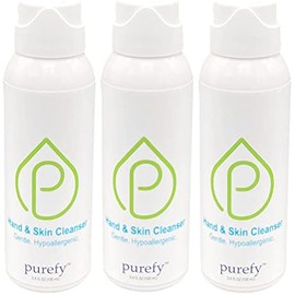 Purefypro Hand and Skin Cleanser (100ml, 3pk) Deep Cleansing Airesol Spray. Hypochlorous Technology. Promotes Natural Defense. Non-irritating. No Residue.