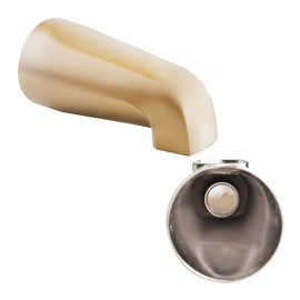 SENTO Gold Universal Heavy Durable Metal Bathroom Tub Spout Without Diverter, Heavy Duty Metal Bathtub Faucet Without Shower Diverter - 4 Inches 1/2" IPS Inside Thread, Satin Brass