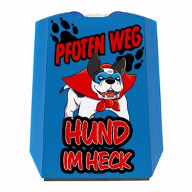 Parking disc with superhero dog motif and saying – paws way dog in the rear gift for dog owners who usually trust the four-legged friend too much and think he would be in