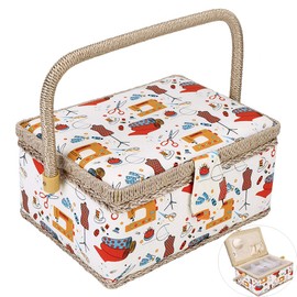 Canasta de costura, herramienta de costura de costura Rosco de aguja Babela Caja de almacenamiento de la casa Accesorios de la bandeja de la bandeja de la bandeja (hilo de aguja de naranja)