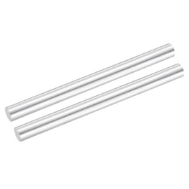sourcing map 2Pcs 0.63"(16mm) Dia Round Aluminum Rods, 7.9"(200mm) Long 6061 Aluminum Round Rod Solid Lathe Bar Stock for Industry Construction DIY Crafts, Silver