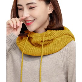 Rayson Women's Balaclava Knitted Hat Winter Hat Warm Hood Hat Adjustable Women Men Winter Hats for Outdoor Balaclava, yellow