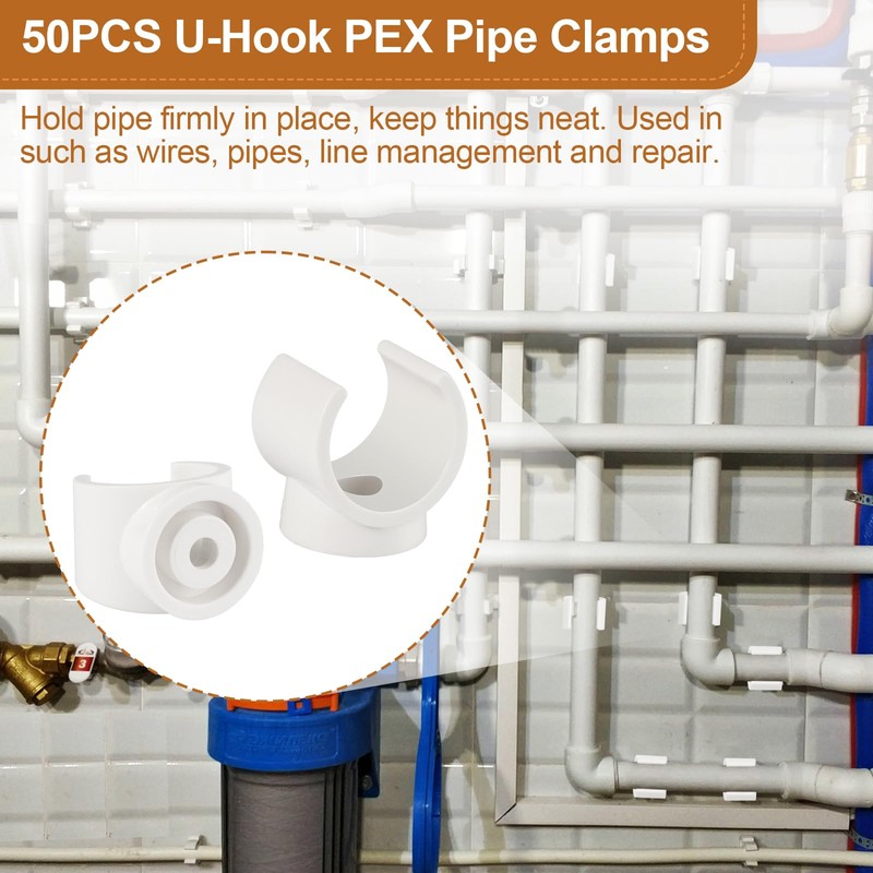 PEX Clips Pipe Clamp, 50Pcs 3/4 Inch Pipe Clamp For