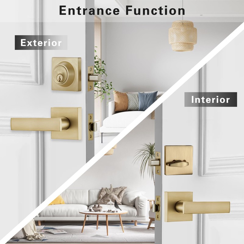 NCSEN Front Door Locksets with Single Cylinder Deadbolt,Heavy Duty Door