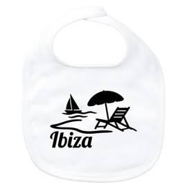 Huuraa Baby Lätzchen Ibiza Spanien Geschenk White Bio Baumwolle Ibiza Präsent