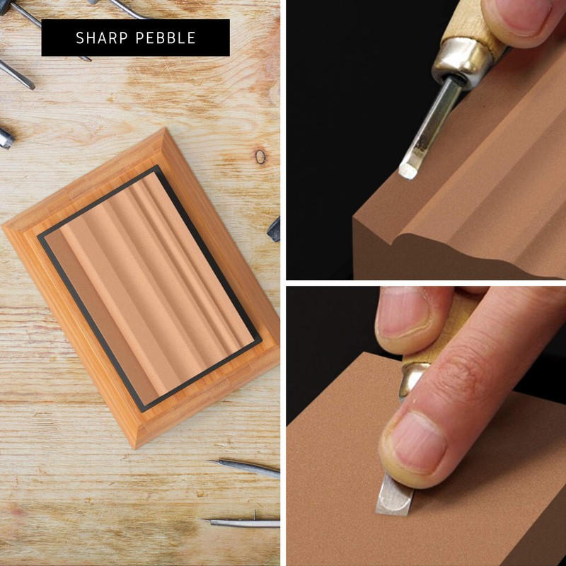 Sharp Pebble Sharpening Stones for Wood Carving Tools-Two Whetstones Grit