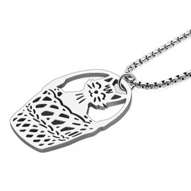 RAIDIN Stainless Steel Animal Cat Necklace Pendant for Women Girls 18K Gold Silver Plated Cute Kitten Necklaces Minimalist Jewelry Gifts for Her Cat Lovers Charms (Silver-154 Basket Cat)
