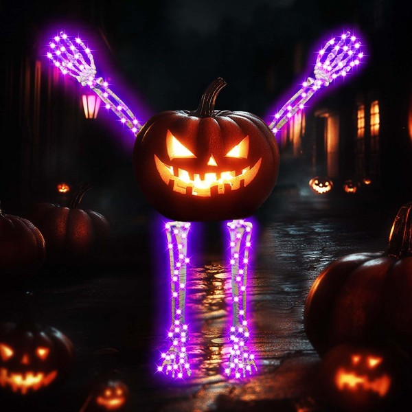 Set of 4 Pumpkin Arms and Legs Skeleton Bones Design