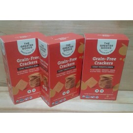 GREATER GOODS SNACKING COMPANY 3CT: GRAIN FREE CRACKERS Tangy Tomato & Basil ORGANIC/PLANT NO: GLUTEN/GMO VEGAN