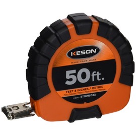 Keson ST18M503X Closed-ABS Housing Steel Tape Measures, Speed Rewind (Graduations: ft., in., 1/8 & cm, mm), 50-Foot / 15M