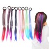 Bettinay 8PCS Coloured Hair Extensions, Braided Rubber Bands Wig Braid