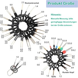 KEWAYO 100 Stück Terminal Ejector Kit für Auto,Terminal Entfernung Werkzeugsatz,KFZ-Steckverbinder-Entriegelungswerkzeug-Set mit Schutzhülle, Auspinwerkzeug für die meisten Anschlüsse