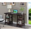 Convenience Concepts Designs2Go Double Trestle Desk with Shelves, Espresso