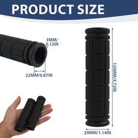 2 x Bicycle Grips, Handlebar Grips Bicycle 22 mm, Non-Slip Shock Absorbing for Mountain Bike, Children's Bike, Scooter, Ergonomic MTB Grips for Children and Adults, Easy to Assemble