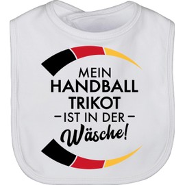 Shirtracer - Baby Bib - 2026 - Mein Handball Jersey ist in der Wäsche - Funny Handball World Cup European Championship Saying Jersey Replacement Funny, 1 White
