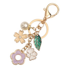 Mikovivi Flower Purse Charms Keychain, Cute Flower Tassel Purse Keyrings Handbag Decorative Accessories For Women