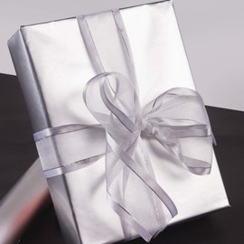RUSPEPA Wedding Silver Wrapping Paper - Solid Color Metallic Matte Gift Wrap Paper Roll, Perfect for Wedding, Anniversaries, Birthday,Christmas,Baby Shower, Anniversaries, 17 Inches X 32.8 Feet