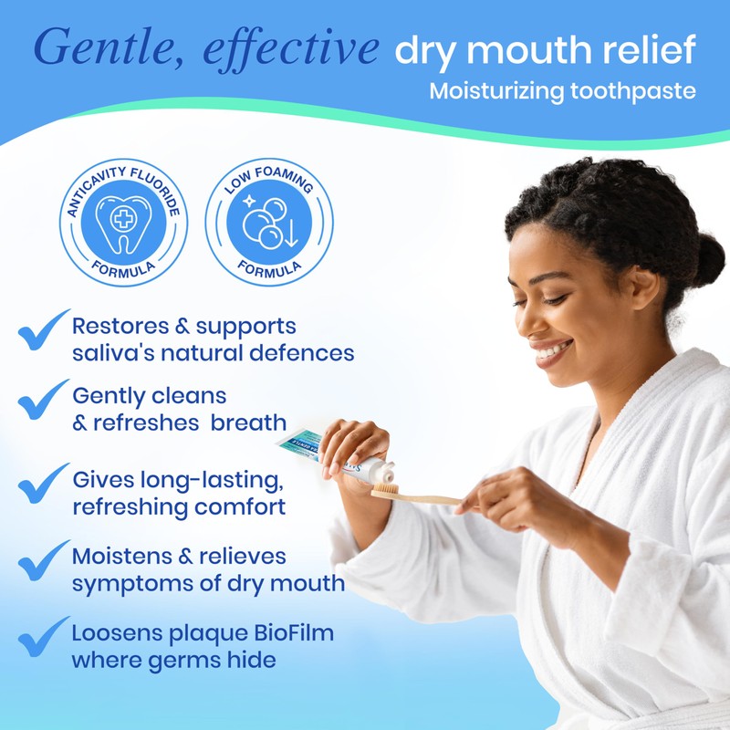 SALIVEA Gentle Toothpaste for Dry Mouth Care, 4.3 oz Tube,