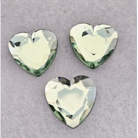 MajorCrafts 12pcs 30mm Flat Back Large Heart Acrylic Rhinestones Craft Gems (Light Green)
