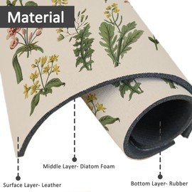 15" X 5.5" Kitchen Sink Splash Guard Faucet Mat Floral Super Absorbent Fast Drying Faucet Guard & Draining Mat Sink Splash Guard Behind Faucet for Kitchen, Bathroom