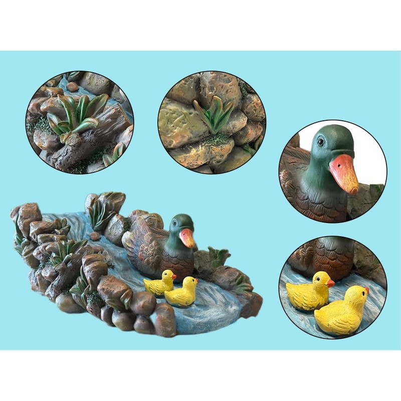 Mallard Duck Statue Splash Block Gutter Downspout Extensions Garden Decor,