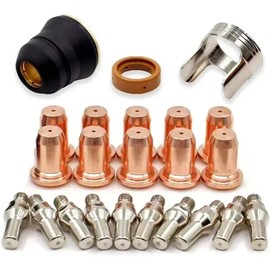 Comphic 23pcs PT-60-40 PT40 Plasma Cutting Torch Tip 1.0mm 51313 Electrode 52582 Plasma Cutting Flashlight Plasma Cutting