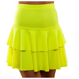 Wicked Costumes Adult 80's Ra Ra Skirt (Neon Yellow) - M/L (UK 12-16)
