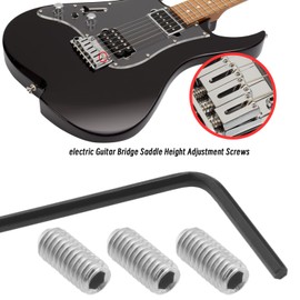VGOL 50pcs Metric Metal Guitar Bridge Saddle Height Adjustment Screws Compatible with Stratocaster/Telecaster with 1x Allen Wrench Silver, M3x8mm