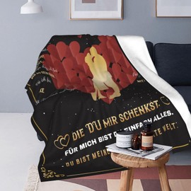 Agamedloay Ich Liebe Dich Geschenke für Frauen Männer Partner Paare Valentinstag Hochzeitstag Geschenke, Kuscheldecke Jahrestag Geschenk für Ihn Sie, Weihnachten Geschenkideen 130 x 150 cm