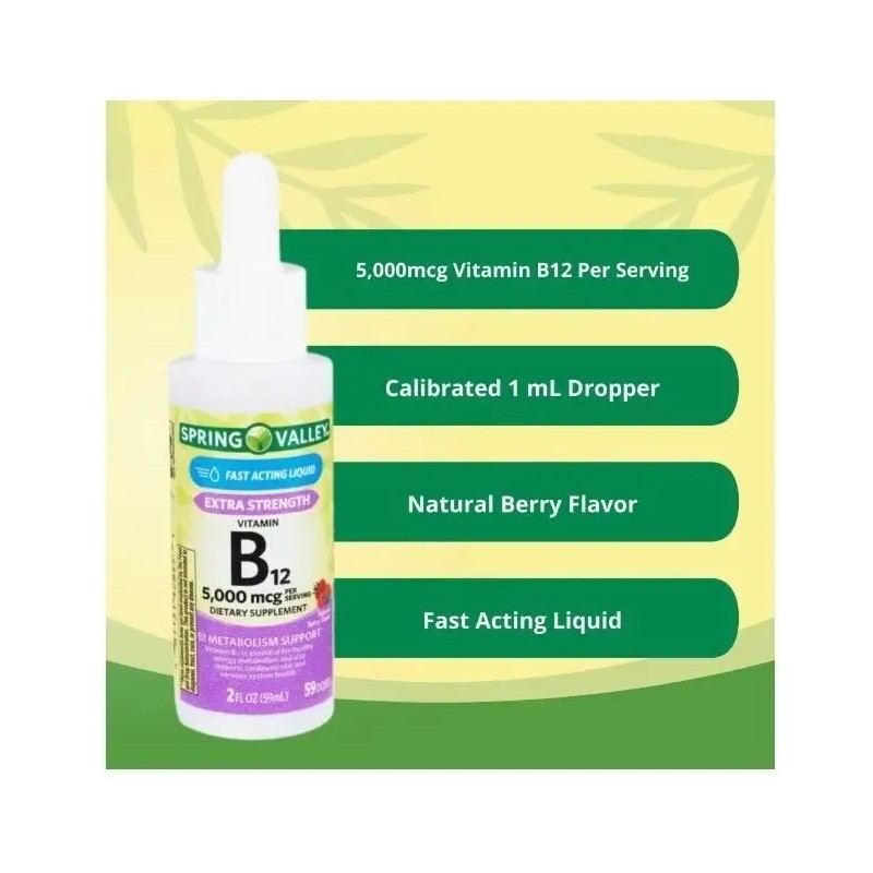 Vitamina B12 Liquida Sublingual 5000 Mcg 59 Dosis Sistema In