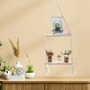 Chunful 2 Pack Macrame Wall Hanging Shelf 2-Tier Boho Wooden