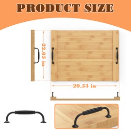 Bamboo Wood Stove Top Cover with Handles for Gas Burners/RV Stovetop, Noodle Cutting Board for RV Gas Stovetop, Noodle Board Electric Stove Cover & Juice Grooves for Kitchen Countertop Space