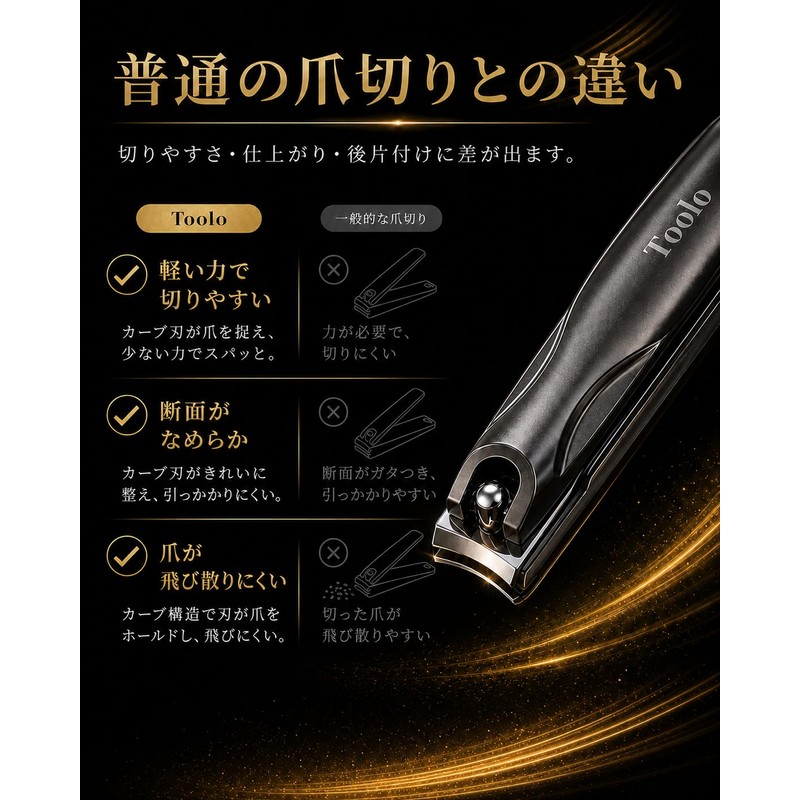 Toolo Nail Clippers, Made in Japan, High Quality, Nail Cutter,