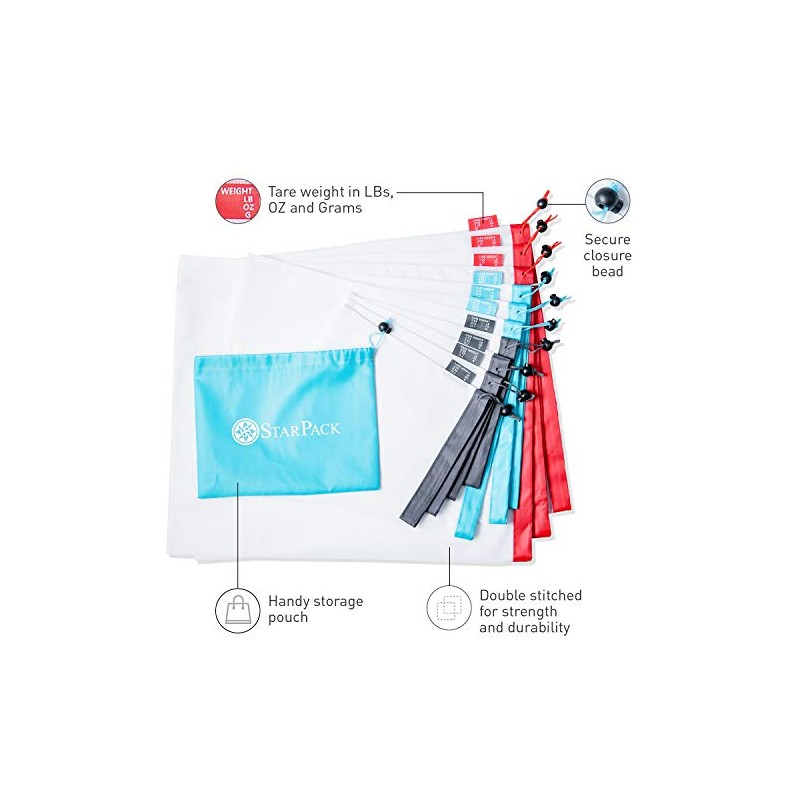 StarPack Reusable Produce Bags - Zero Waste Mesh Bags for