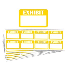 400PCS Legal Exhibit Stickers,1.65x1 Inches Fluorescent Yellow Color-Coded Exhibit Labels Name Tag Stickers Blank File Folder Labels Documents Stickers for Offices Legal Documents Report Dividers