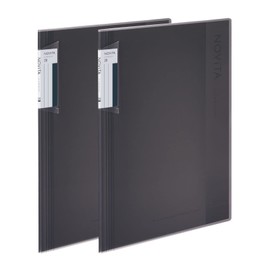 Kokuyo Clear Book Novita, Fixed Pages, A4, 20 Pages, Black, 2-Piece Set, La-NV20DX2SET