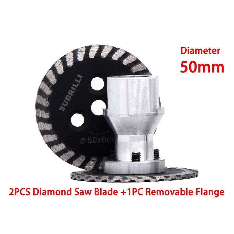 SUBRILLI 2-Pcs 50mm Mini Engraving Diamond Saw Blade with RemovabIe