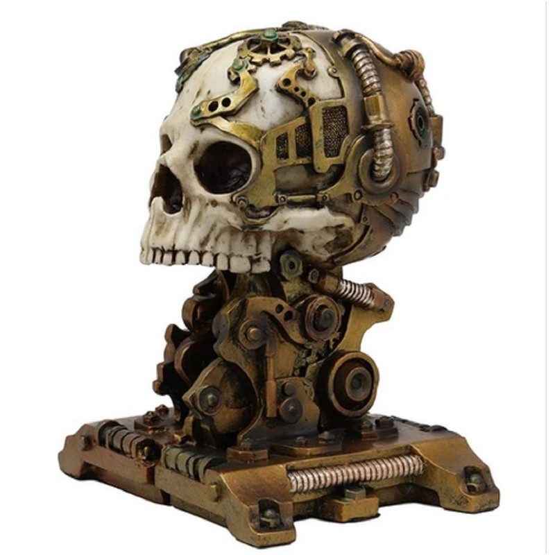Pacific Trading Steampunk Skull Bookend